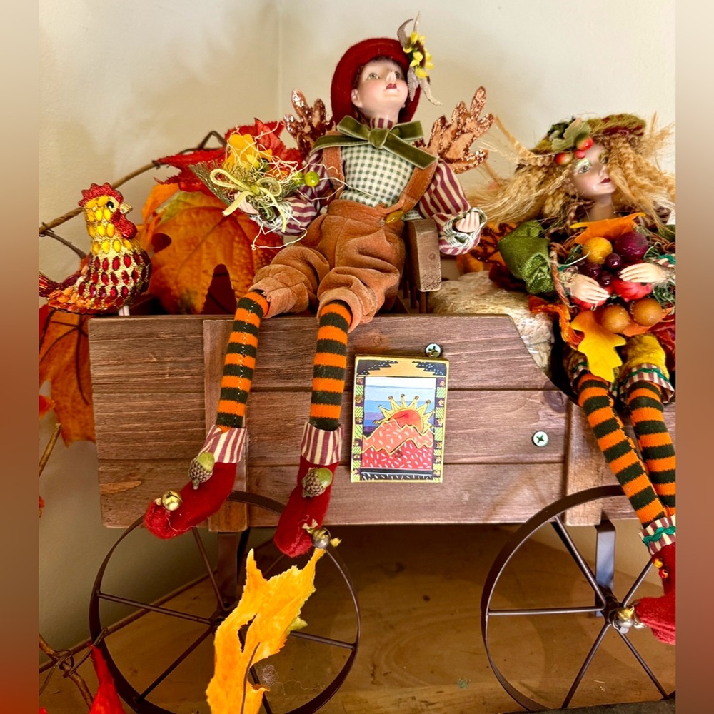 Winward Fairy Pixie Doll Fall Autumn pair  centerpiece